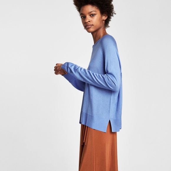 zara blue sweater